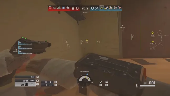 Rainbow Six Siege gadget ESP with electronics detector and multi-player skeleton overlays